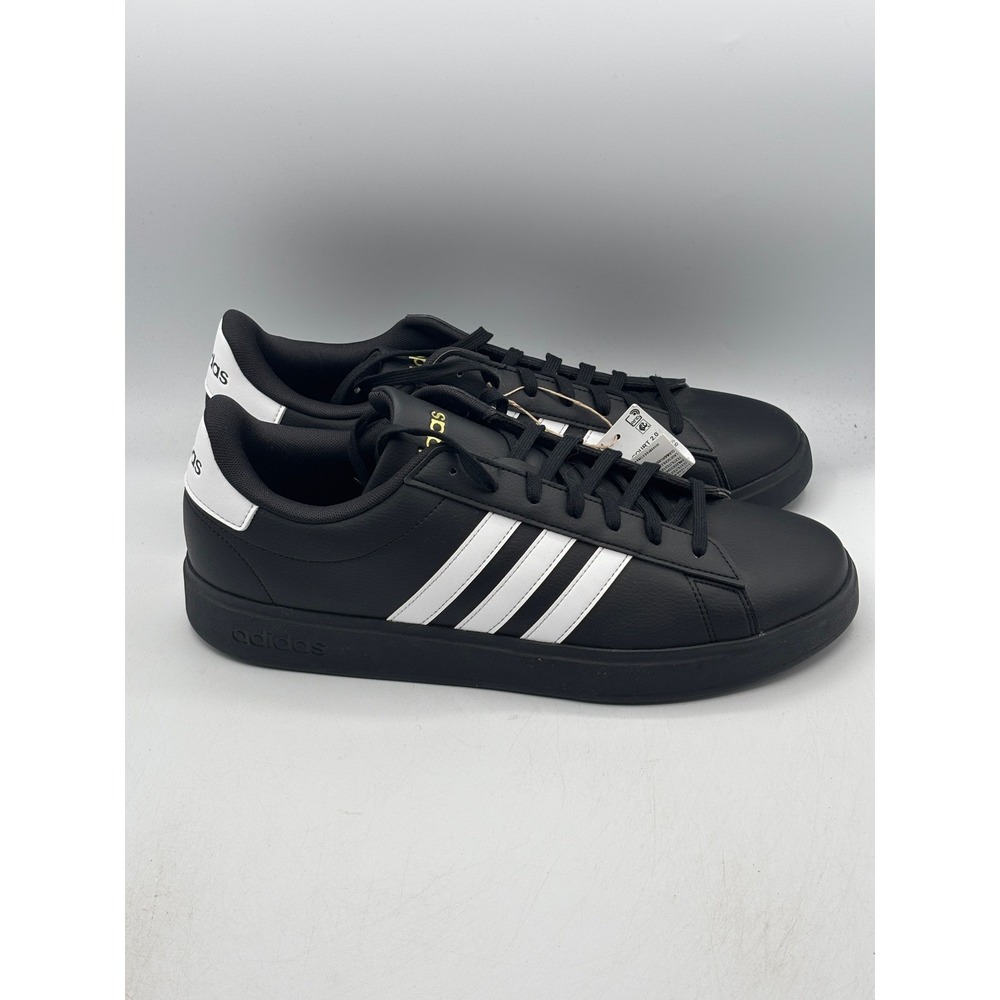 Adidas Grand Court 2.0 Mens Size 13 Black White Stripes Sneakers GW9196
